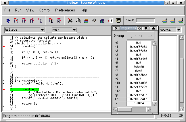 Insight graphical debugger